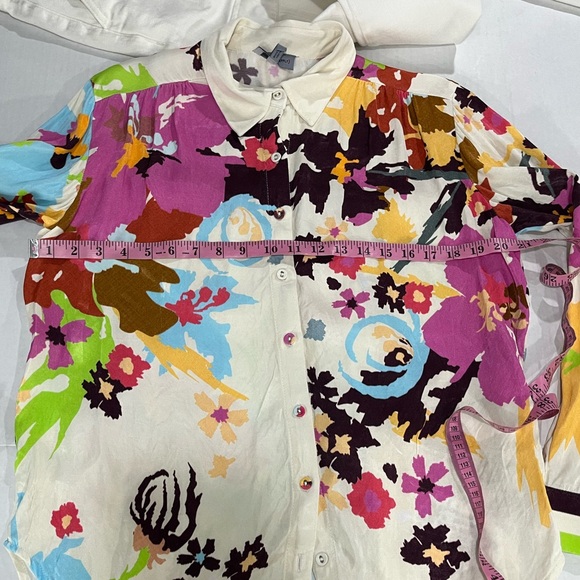 ANTHROPOLOGIE CONDITIONS APPLY BLOOMING LONG SLEEVE COLLARED BLOUSE (a133) - Picture 14 of 16